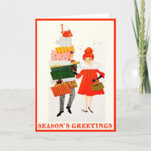 Cartão De Festividades Vintage Christmas Card