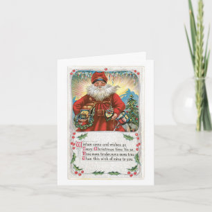 Cartão De Festividades Vintage Christmas Card - Wishes Come and Wishes Go