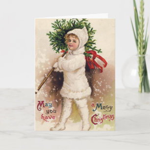 Cartão De Festividades Vintage Christmas Child