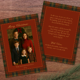 Cartão De Festividades Vintage Christmas Plaid Traditional Family
