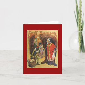Cartão De Festividades Vintage Christmas Sint Nicolaas