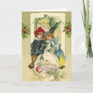 Cartão De Festividades Vintage Christmas Snowball Card