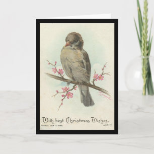 Cartão De Festividades Vintage Christmas Sparrow