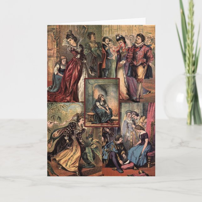 Cartão De Festividades Vintage Cinderella Montage (Frente)