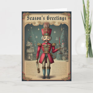 Cartão De Festividades Vintage Classen Wooden Nutcracker, Natal Personali