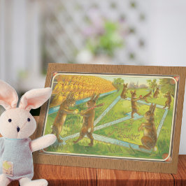 Cartão De Festividades Vintage Coelhos Coelhinhos Coelhinhos De 1912 Joga