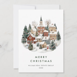 Cartão De Festividades Vintage Country House Árvore de Natal