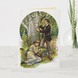 Cartão De Festividades Vintage Couple Valentine's Day Card