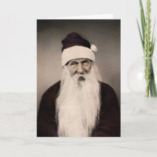 Cartão De Festividades Vintage Creepy Santa Claus Holiday Card