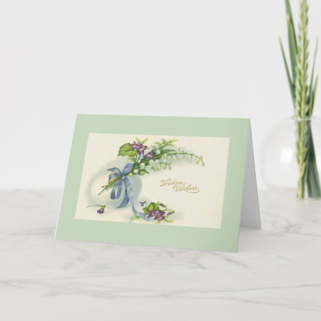 Cartão De Festividades Vintage Croata Sretan Uskrs - Páscoa (Frente)