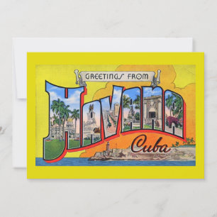 Cartão De Festividades Vintage Cuba Viagem - Saudações De Havana