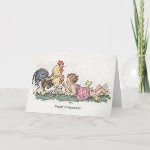 Cartão De Festividades Vintage Czech / Slovak Easter Card