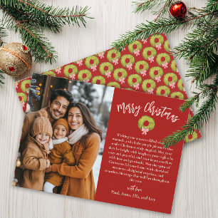 Cartão De Festividades Vintage de Natal tradicional com fotos da família