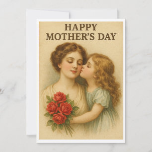 Cartão De Festividades Vintage Dia de as mães Embrace