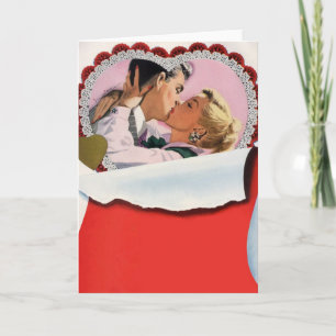 Cartão De Festividades Vintage Dia de os namorados Newlyweds Love and Rom
