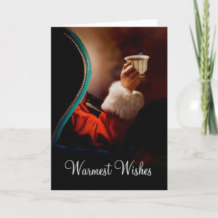 Cartão De Festividades Vintage do Café do Papai noel