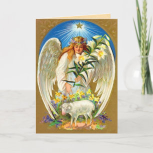 Cartão De Festividades Vintage Easter Angel Card