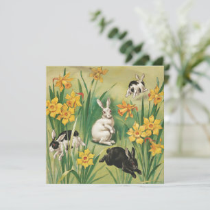Cartão De Festividades "Vintage Easter Bunnies" (1906)