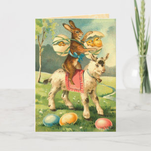 Cartão De Festividades Vintage Easter Bunny Card