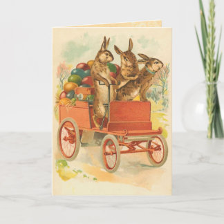 Cartão De Festividades Vintage Easter Bunny Card