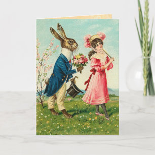 Cartão De Festividades Vintage Easter Bunny Card