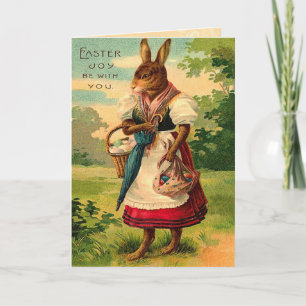 Cartão De Festividades Vintage Easter Bunny Card