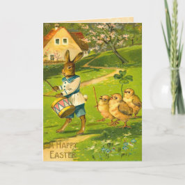 Cartão De Festividades Vintage Easter Bunny Card