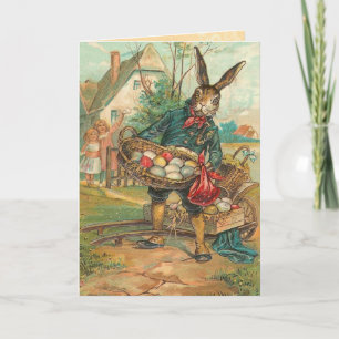 Cartão De Festividades Vintage Easter Bunny Card