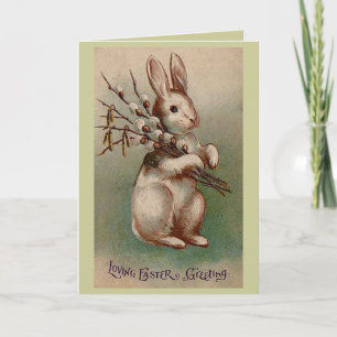 Cartão De Festividades Vintage Easter Bunny Card, Loving Greeting