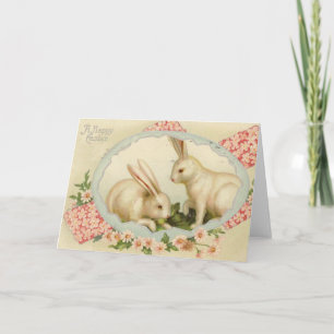 Cartão De Festividades Vintage Easter Bunny Holiday Greeting card