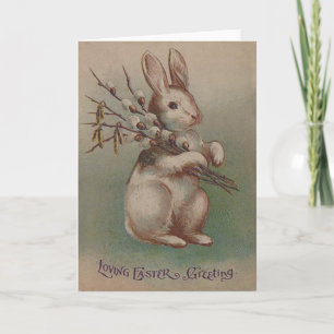 Cartão De Festividades Vintage Easter Bunny Rabbit