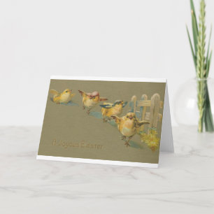 Cartão De Festividades Vintage Easter Chick Parade Easter Card