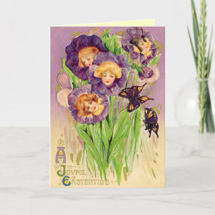 Cartão De Festividades Vintage Easter Flowers