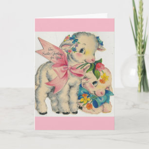 Cartão De Festividades Vintage Easter for a Sweet Girl,