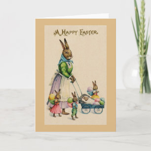 Cartão De Festividades Vintage Easter Greeting Card