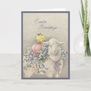 Cartão De Festividades Vintage Easter Greeting Card