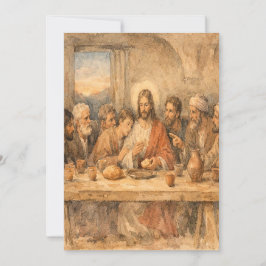 Cartão De Festividades Vintage Easter Last Supper Greeting Card