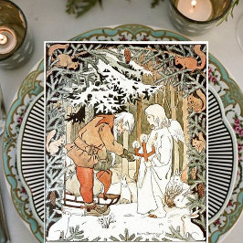 Cartão De Festividades Vintage Elsa Beskow Christmas Angel Winter Cena
