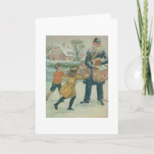 Cartão De Festividades Vintage - Entrega Especial de Natal,