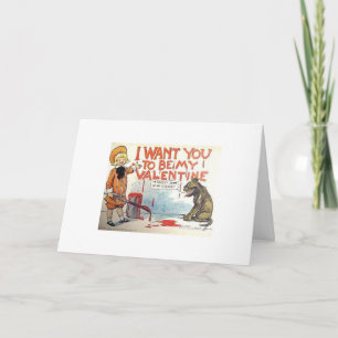 Cartão De Festividades Vintage, Eu Quero Você, Namorados.
