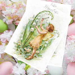 Cartão De Festividades Vintage Fairy Lily, da Páscoa do Vale