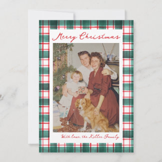 Cartão De Festividades Vintage Family Christmas Card – Classic Plaid