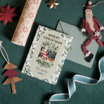 Vintage Family Photo Foliage Greenery Natal