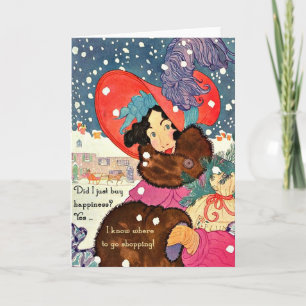 Cartão De Festividades Vintage Fashion Shopaholic