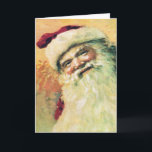 Cartão De Festividades Vintage feliz do Feliz Natal do papai noel<br><div class="desc">Ilustração bonita de um cartão feliz do Feliz Natal do papai noel do vintage.  Fácil personalizar o cartão clicando "personalize-o" botão. Encontre mais artigos de harmonização na loja de ingeinc.com.</div>