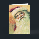Cartão De Festividades Vintage feliz do Feliz Natal do papai noel<br><div class="desc">Ilustração bonita de um cartão feliz do Feliz Natal do papai noel do vintage.  Fácil personalizar o cartão clicando "personalize-o" botão. Encontre mais artigos de harmonização na loja de ingeinc.com.</div>