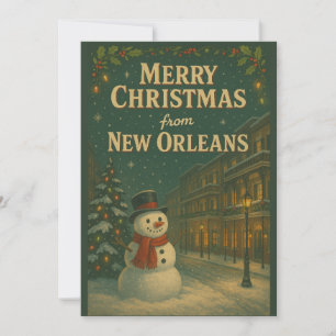 Cartão De Festividades Vintage Felry Christmas de New Orleans