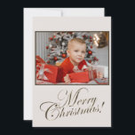 Cartão De Festividades Vintage Felry Christmas Script Photo<br><div class="desc">Feliz Cartão de Férias Flat de Natal. Faça o upload da sua foto de feriado familiar e envie-a para sua família,  amigos,  chefe/colaboradores e para o mundo inteiro. Design das Criações Miri - Criadas Para Você Só Com Você Em Mente. Todos os direitos reservados.</div>