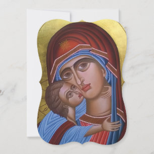 Cartão De Festividades Vintage Fine Art of Mary Baby Jesus Trim Rico