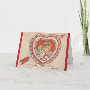 Cartão De Festividades Vintage Flapper Valentine Greeting Card